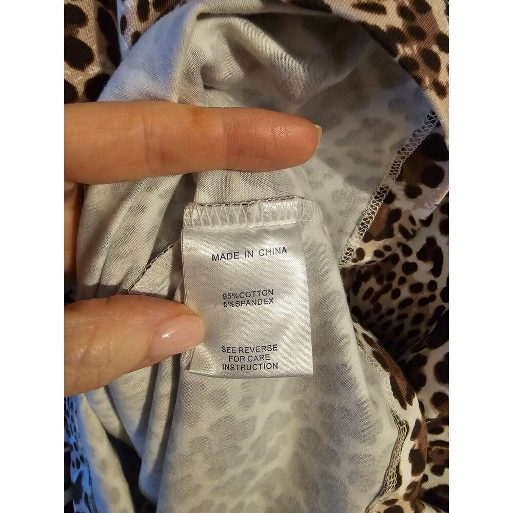 TYLER BOE Leopard Cheetah Print 3/4 Sleeve trapeze Dress Size XL - Picture 5 of 7